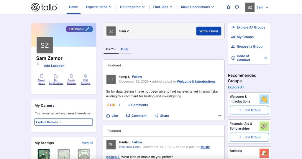 Tallo platform dashboard