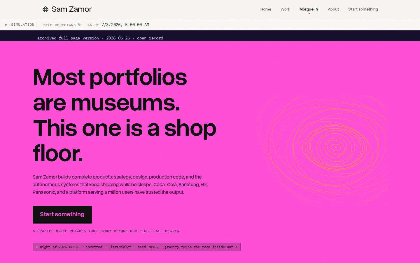 Homepage, night of 2026-06-26