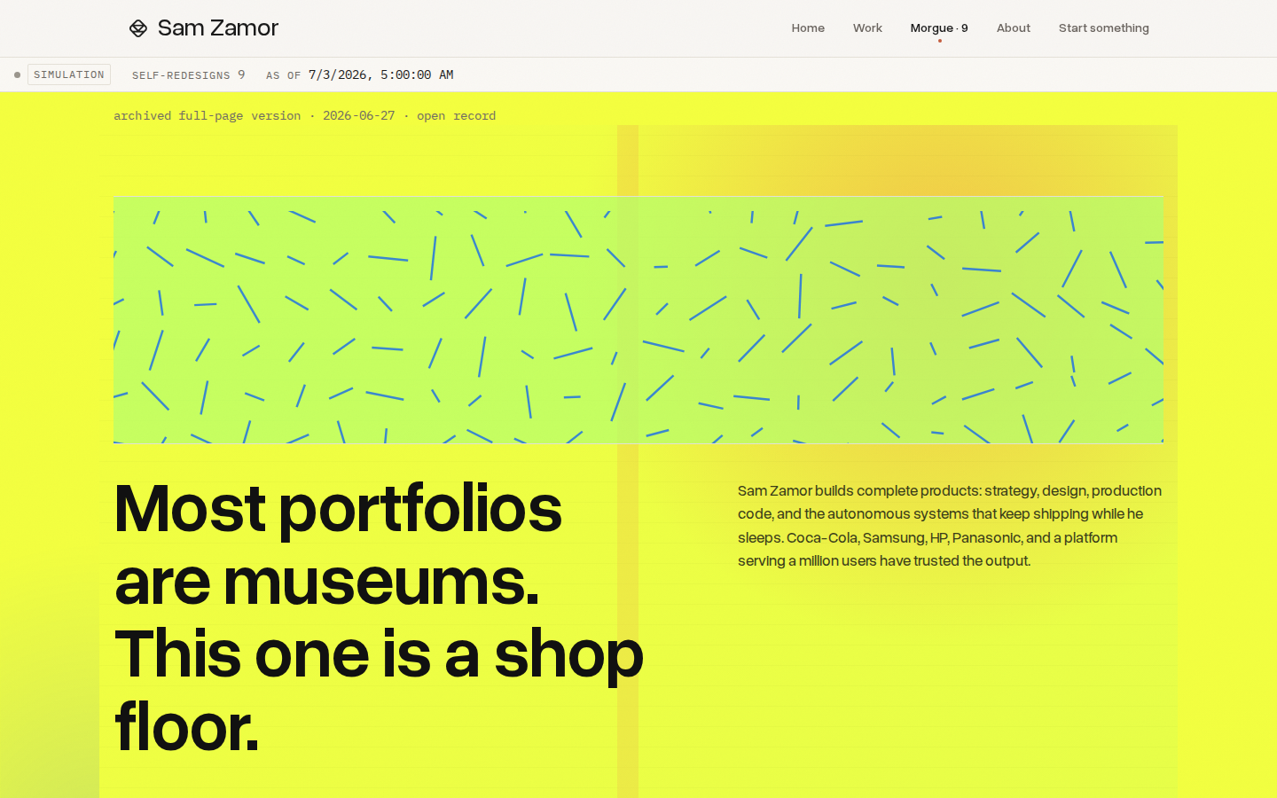 Homepage, night of 2026-06-27