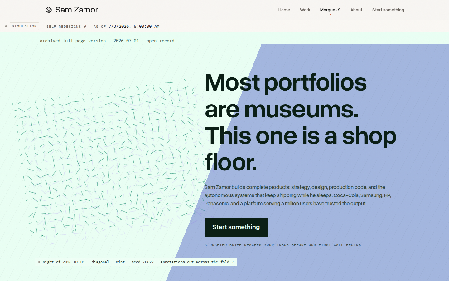 Homepage, night of 2026-07-01
